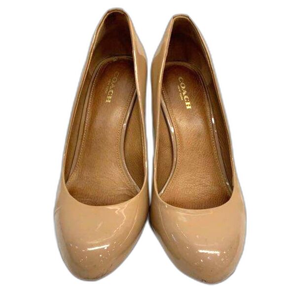 Coach Tan Patent Leather Stiletto Heels - Size 7 - Picture 6 of 7